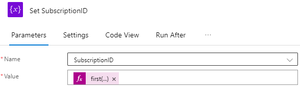 Set SubscriptionlD Parameters