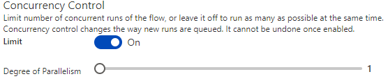 Setting the concurrence Control in a Power Automate flow